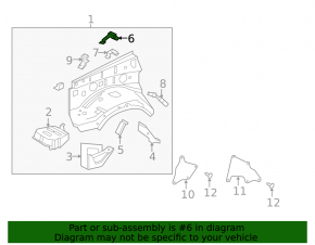 Upper rear fender apron bracket, left, Toyota 4Runner 10-24