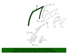 Rear right glass seal Mitsubishi Eclipse Cross 18-24