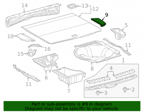Right trunk floor for Lexus RX350 RX450h 16-22 black