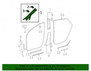Upper left front pillar trim for Toyota Prius 30 10-15 gray