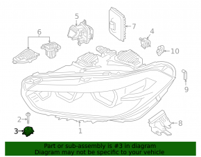 Left headlight mount BMW X5 F15 14-18