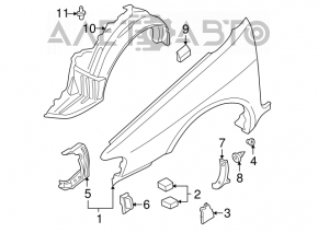 Front right fender liner for Nissan Maxima 99-02