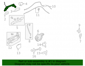 Honda Accord 13-17 outer rear left door handle