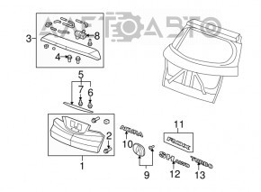 Emblem inscription SH-awd tailgate Acura MDX 14-16