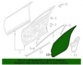 Front left door seal Nissan Murano 25-26