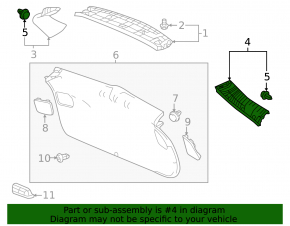 Trunk door trim left Honda HR-V 16-22 black