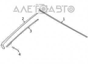Windshield molding right Hyundai Sonata 20-23 mat