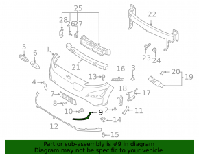 Right front bumper molding for Hyundai Kona 22-23 EV