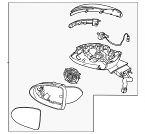 Right side mirror assembly for Hyundai Sonata 20-23, turn signal, heated, BSM