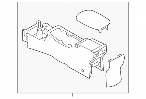 Nissan Leaf 13-17 center console armrest, gray, dry-cleanable