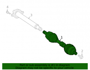 Drive axle shaft front left Mercedes H247 GLA 20-23 M260 AWD