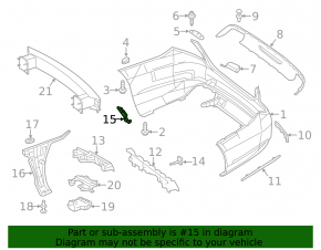 Rear bumper mount, upper right, Mercedes S-class W222 14-20