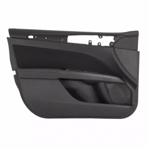 Door trim card front left Ford Fusion mk5 13-16 black with black insert leather, armrest leather, molding under the tree, scratch, scuff, abrasions