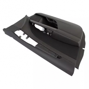 Door trim card front left Ford Fusion mk5 13-16 black with black insert leather, armrest leather, molding under the tree, scratch, scuff, abrasions