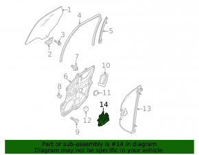 Window lifter with motor rear right Mazda3 03-08