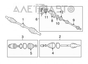 Drive half shaft front right Mazda6 09-13 2.5