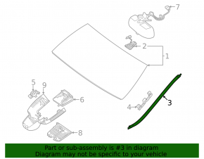 Right windshield molding for Mercedes W167 GLE 350 450 20-24 matte black