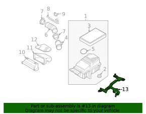 Air filter housing bracket VW Passat b8 16-19 USA 3.6