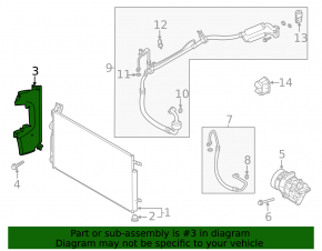 Radiator deflector right Hyundai Sonata 20-22 1.6T, 2.5