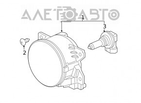 Left fog light PTF Honda Civic X FC 16-21