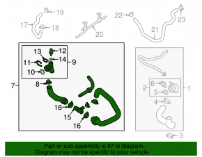 Coolant system hose VW Atlas 18-23 3.6