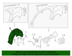 Rear right fender liner Audi A7 12-17