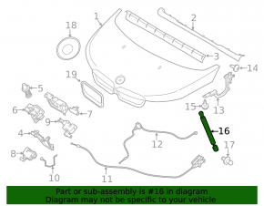 Hood shock absorber left BMW i3 14-20