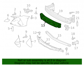 Front Bumper Absorber Upper Toyota Prius 50 Prime 17-22