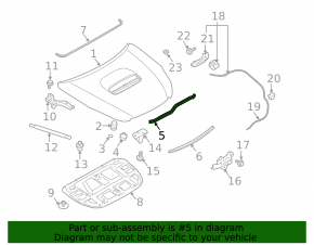 Hood Seal Rear Subaru Outback 10-14
