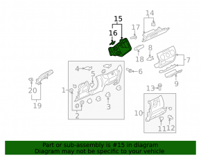 Front panel air duct deflector central VW Tiguan 09-17 broken mount