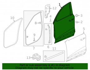 Acura MDX 2021-25 front right door