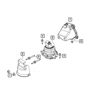 Engine mount left Chrysler 300 11-23