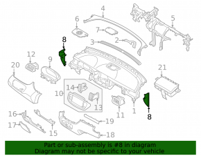 Front panel trim side left Kia Sorento 19-20 black