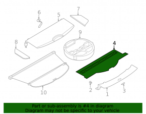 Nissan Rogue 14-18 trunk panel plastic for 3 rows