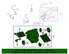 Lexus CT200h 11-17 bare air conditioner housing without radiators and actuators