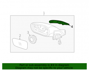 Right turn signal mirror for Hyundai Sonata 11-14