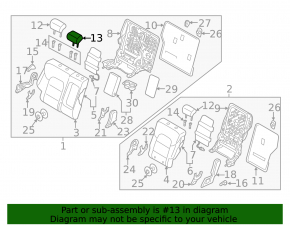 Rear center headrest, 2nd row, Hyundai Tucson 19-21