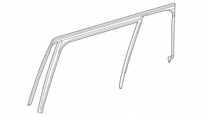 Upper rear right door molding for Mercedes GLS-class X166 13-19 chrome with glass seal