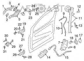 Plug outer handle front left Ford Escape MK3 13-19 structure