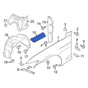 Left door-wing seal for Ford Mustang mk6 15-23