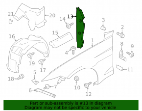 Left door-wing seal for Ford Mustang mk6 15-23
