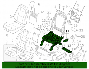 Right driver's seat runner for Ford Edge 15-24, electric, without frame