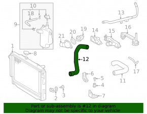 Lower cooling pipe Lexus LX 98-07 4.7