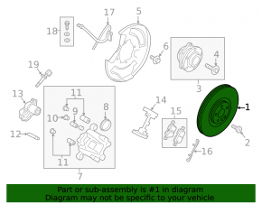 Brake disc rear left Volvo XC90 16-24 320mm