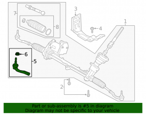 Left tie rod end for Volvo S60 19-25