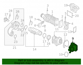 Air duct for compressor Volvo XC60 18-21 T6 assembled 2 parts