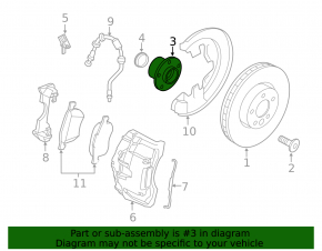 Front left wheel hub Volvo S60 11-18