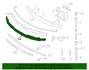BMW 3 G20 19-22 Front Bumper Upper Absorber, Foam