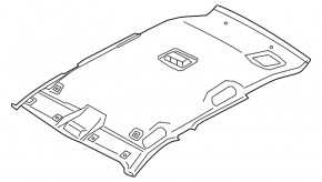 BMW X1 F48 16-22 black headlining, for panoramic windows