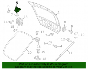 Trunk door hinge left VW Beetle 12-19